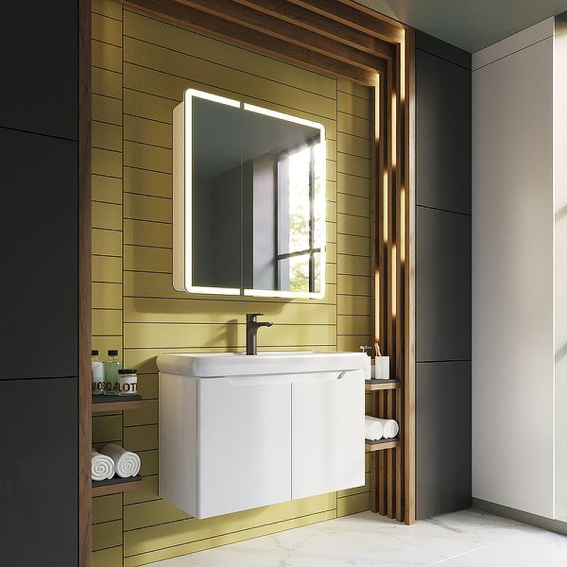 Зеркальный шкаф Dreja Point 70 99.9033 с подсветкой Белый с инфракрасным выключателем, купить, цена, заказать, магазин, доставка, скидка, промокод, купить, цена, заказать, магазин, доставка, скидка, промокод