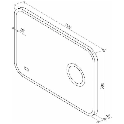Зеркало Континент Bliss 800х600 ЗЛП429 с подсветкой с сенсорным выключателем с часами с увеличительным зеркалом