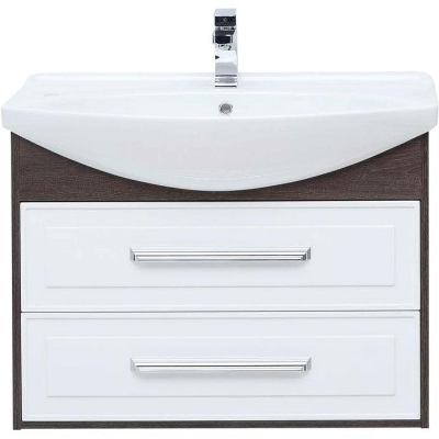 Тумба под раковину Aquanet Остин 85 200908 подвесная Белый глянец Дуб кантербери