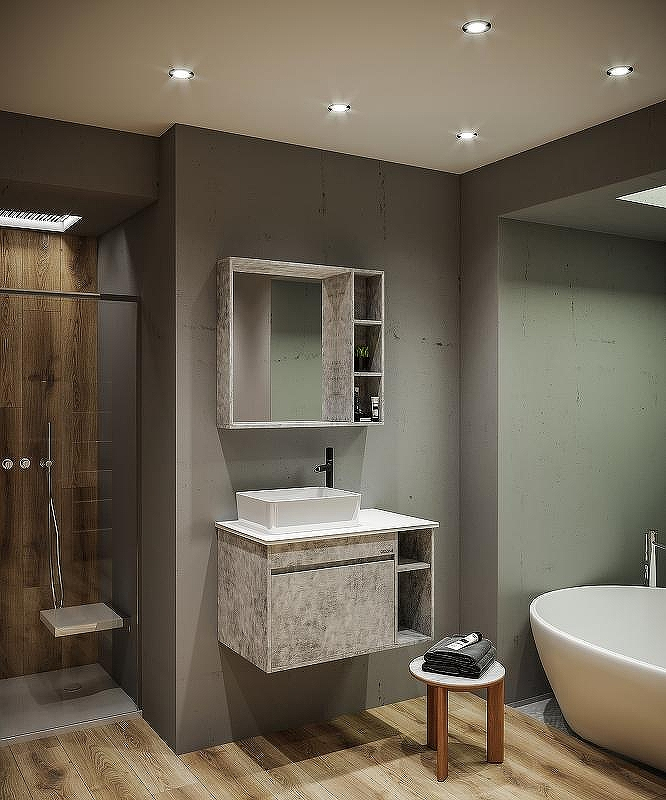 Зеркало со шкафом Grossman Фалькон 80 208003 Бетон, купить, цена, заказать, магазин, доставка, скидка, промокод, купить, цена, заказать, магазин, доставка, скидка, промокод