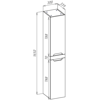 Шкаф пенал Bellezza Грейс 30 4620802180470 подвесной Дуб светлый