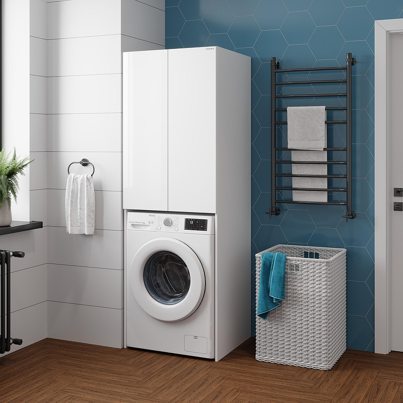 Шкаф пенал Onika Милтон 67 306702 над стиральной машиной цвет Белый, купить, цена, заказать, магазин, доставка, скидка, промокод, купить, цена, заказать, магазин, доставка, скидка, промокод