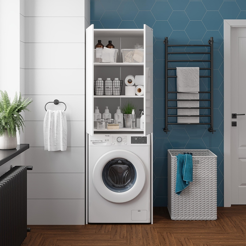 Шкаф пенал Onika Милтон 67 306702 над стиральной машиной цвет Белый, купить, цена, заказать, магазин, доставка, скидка, промокод, купить, цена, заказать, магазин, доставка, скидка, промокод