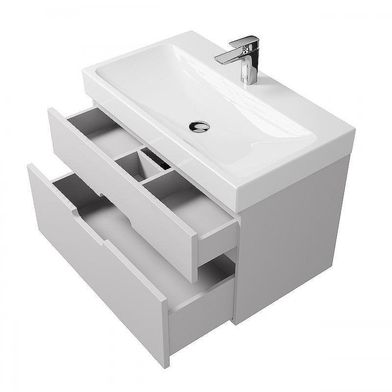 Тумба под раковину Creto Malibu 80 7-1078W подвесная Белая, купить, цена, заказать, магазин, доставка, скидка, промокод, купить, цена, заказать, магазин, доставка, скидка, промокод