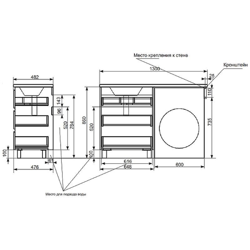 Тумба с раковиной Эстет Dallas Luxe 130 L ФР-00002270 Белая, купить, цена, заказать, магазин, доставка, скидка, промокод, купить, цена, заказать, магазин, доставка, скидка, промокод