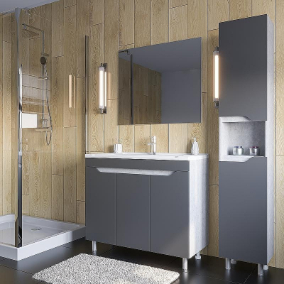 Тумба под раковину Stella Polar Абигель 100 SP-00001035 Серая Цемент