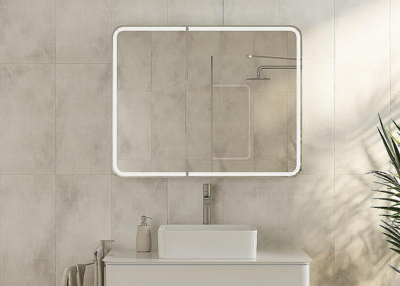 Зеркальный шкаф Creto Eles 100 20-1000800WH с подсветкой Белый, купить, цена, заказать, магазин, доставка, скидка, промокод, купить, цена, заказать, магазин, доставка, скидка, промокод