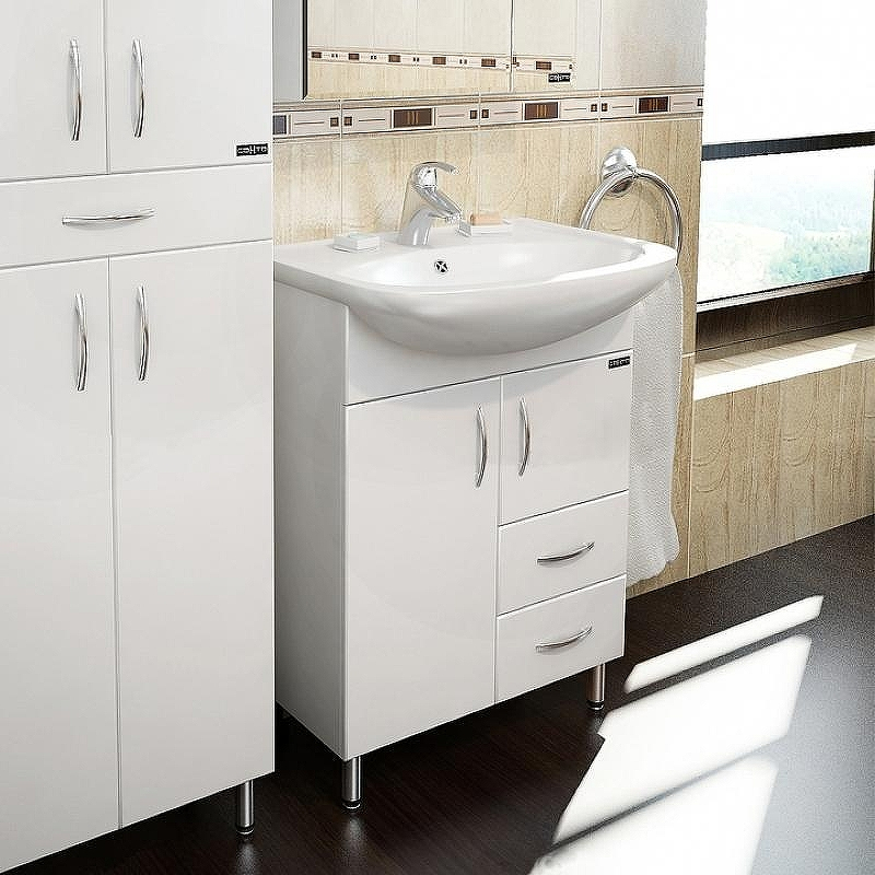 Тумба под раковину СанТа Сити 60 201076 Белая, купить, цена, заказать, магазин, доставка, скидка, промокод, купить, цена, заказать, магазин, доставка, скидка, промокод