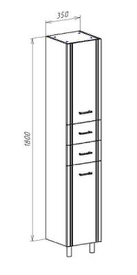 Шкаф пенал Bellezza Уют 35 4625004710074 Бежевый Белый