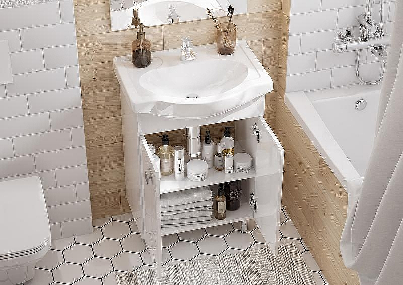 Тумба под раковину Aquaton Фиджи 60 1A179601FG010 Белая глянцевая, купить, цена, заказать, магазин, доставка, скидка, промокод, купить, цена, заказать, магазин, доставка, скидка, промокод