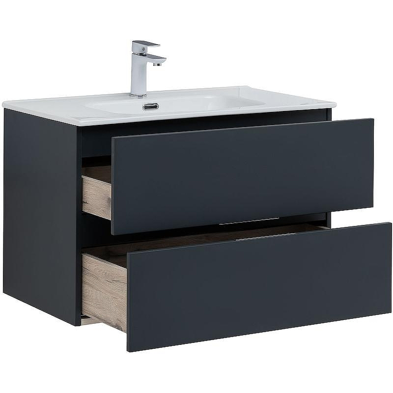 Тумба под раковину Aquanet Алвита New 80 277515 подвесная Антрацит, купить, цена, заказать, магазин, доставка, скидка, промокод, купить, цена, заказать, магазин, доставка, скидка, промокод