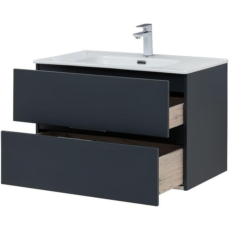 Тумба под раковину Aquanet Алвита New 80 277515 подвесная Антрацит, купить, цена, заказать, магазин, доставка, скидка, промокод, купить, цена, заказать, магазин, доставка, скидка, промокод