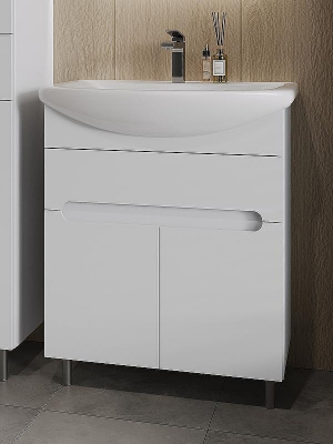 Тумба с раковиной Orange Topline-Rio 70 TR70-03E+RA Белый глянец