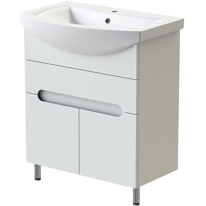 Тумба с раковиной Orange Topline-Rio 70 TR70-03E+RA Белый глянец, купить, цена, заказать, магазин, доставка, скидка, промокод, купить, цена, заказать, магазин, доставка, скидка, промокод