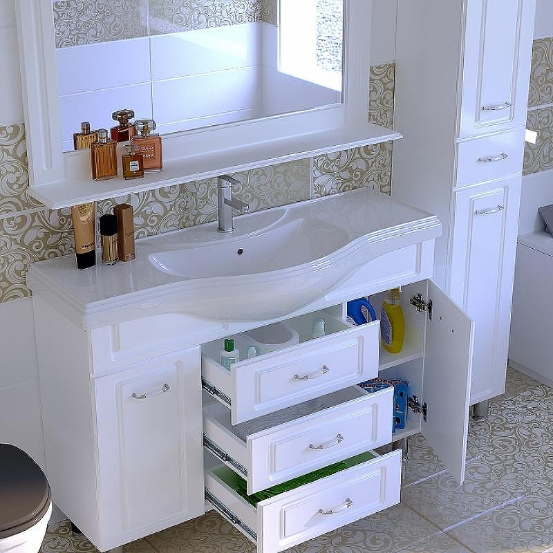 Тумба под раковину СанТа Монарх 105 700105 Белая, купить, цена, заказать, магазин, доставка, скидка, промокод, купить, цена, заказать, магазин, доставка, скидка, промокод