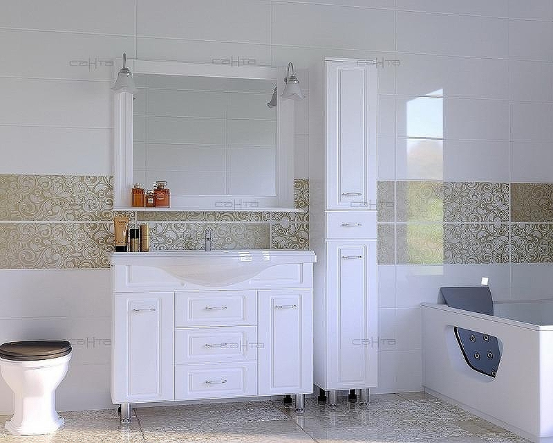 Тумба под раковину СанТа Монарх 105 700105 Белая, купить, цена, заказать, магазин, доставка, скидка, промокод, купить, цена, заказать, магазин, доставка, скидка, промокод