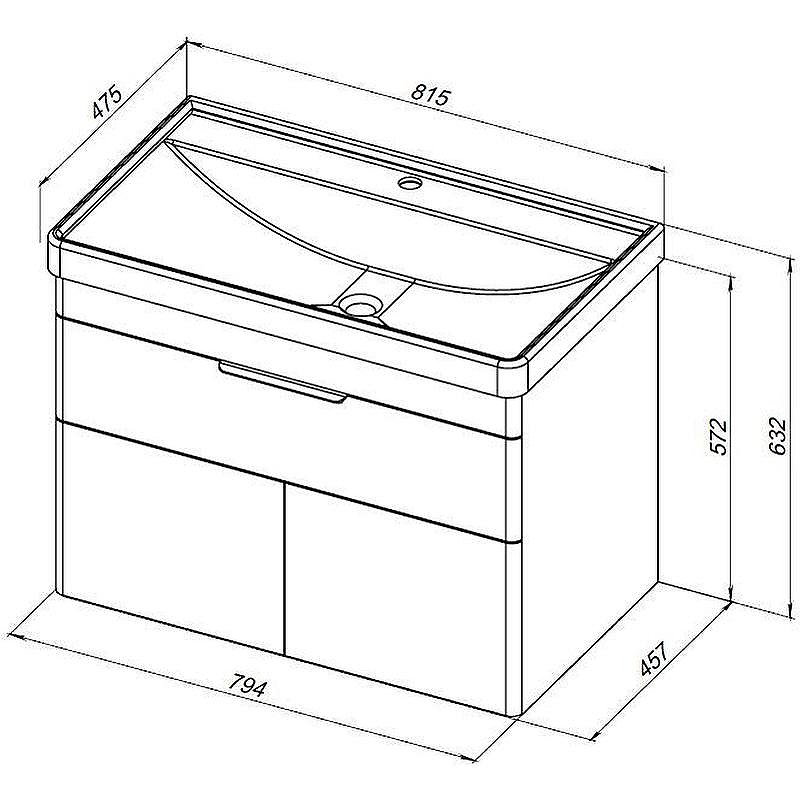 Тумба под раковину Aquanet Ирис new 80 310150 подвесная Белая глянцевая, купить, цена, заказать, магазин, доставка, скидка, промокод, купить, цена, заказать, магазин, доставка, скидка, промокод