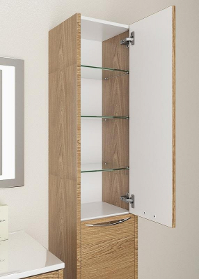 Шкаф пенал SanVit Мэри 30 pmery в цвете Ral с бельевой корзиной подвесной Белый глянец