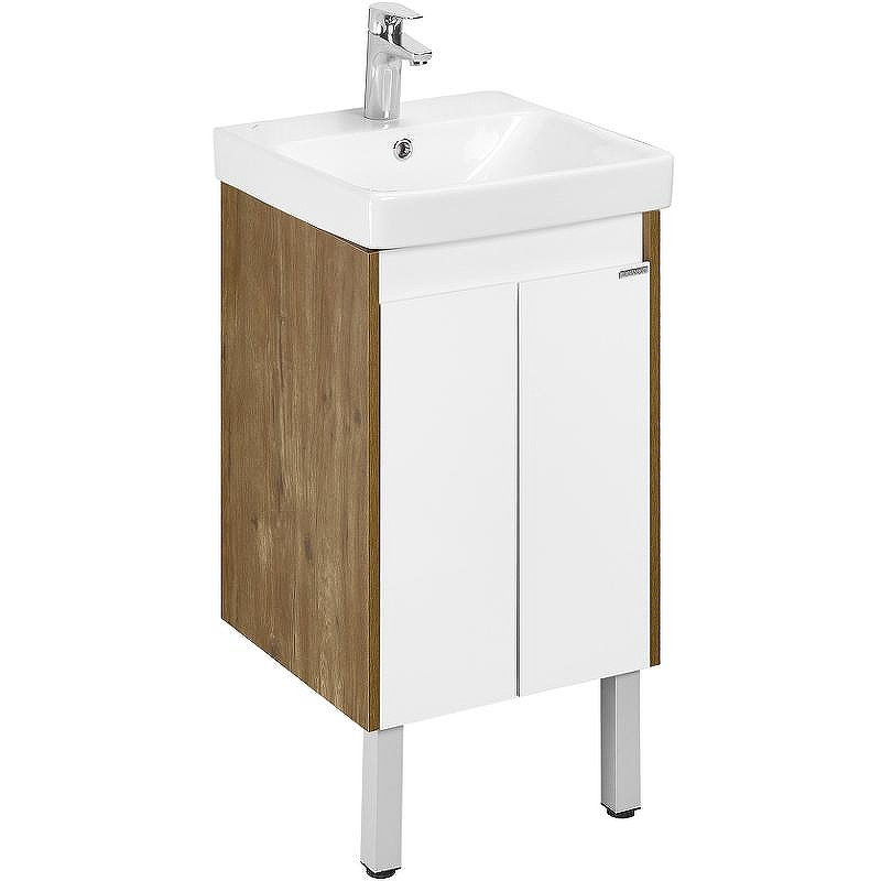 Тумба под раковину Aquaton Сканди Doors 45 1A278701SDZ90 Белый глянец Дуб рустикальный, купить, цена, заказать, магазин, доставка, скидка, промокод, купить, цена, заказать, магазин, доставка, скидка, промокод