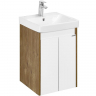 Тумба под раковину Aquaton Сканди Doors 45 1A278701SDZ90 Белый глянец Дуб рустикальный, купить, цена, заказать, магазин, доставка, скидка, промокод, купить, цена, заказать, магазин, доставка, скидка, промокод