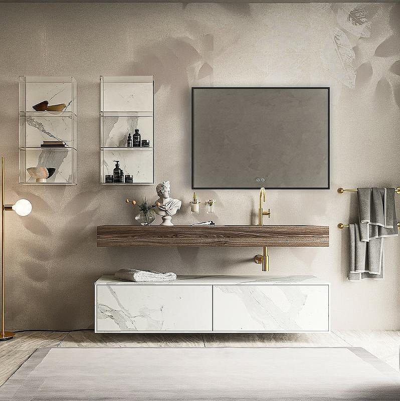 Зеркало Vincea 80 VLM-3VN800B-2 с подсветкой Черное с сенсорным выключателем с подогревом и диммером, купить, цена, заказать, магазин, доставка, скидка, промокод, купить, цена, заказать, магазин, доставка, скидка, промокод