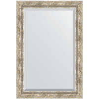 Зеркало Evoform Exclusive 93х63 BY 3433 с фацетом в багетной раме - Прованс с плетением 70, купить, цена, заказать, магазин, доставка, скидка, промокод, купить, цена, заказать, магазин, доставка, скидка, промокод