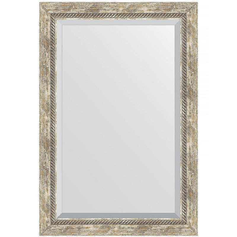 Зеркало Evoform Exclusive 93х63 BY 3433 с фацетом в багетной раме - Прованс с плетением 70, купить, цена, заказать, магазин, доставка, скидка, промокод, купить, цена, заказать, магазин, доставка, скидка, промокод