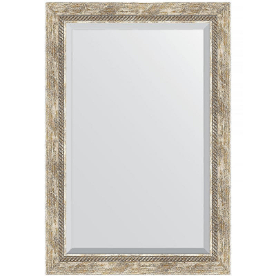 Зеркало Evoform Exclusive 93х63 BY 3433 с фацетом в багетной раме - Прованс с плетением 70