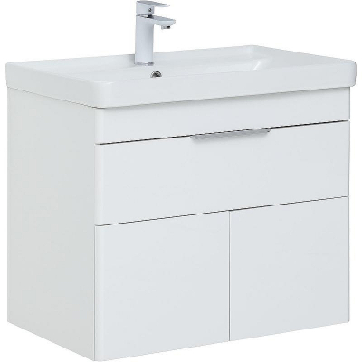 Тумба под раковину Aquanet Ирис new 70 310149 подвесная Белый глянец