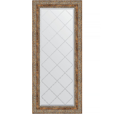 Зеркало Evoform Exclusive-G 125х55 BY 4058 с гравировкой в багетной раме - Виньетка античная бронза 85