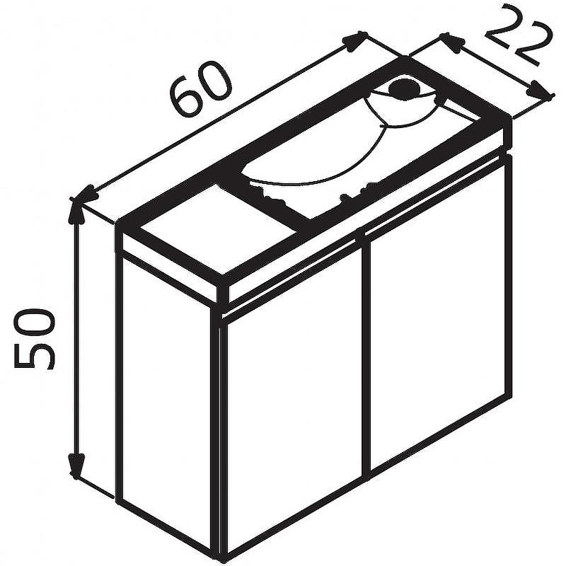 Тумба с раковиной Orka Ferla 60 5004323 подвесная Синяя матовая, купить, цена, заказать, магазин, доставка, скидка, промокод, купить, цена, заказать, магазин, доставка, скидка, промокод