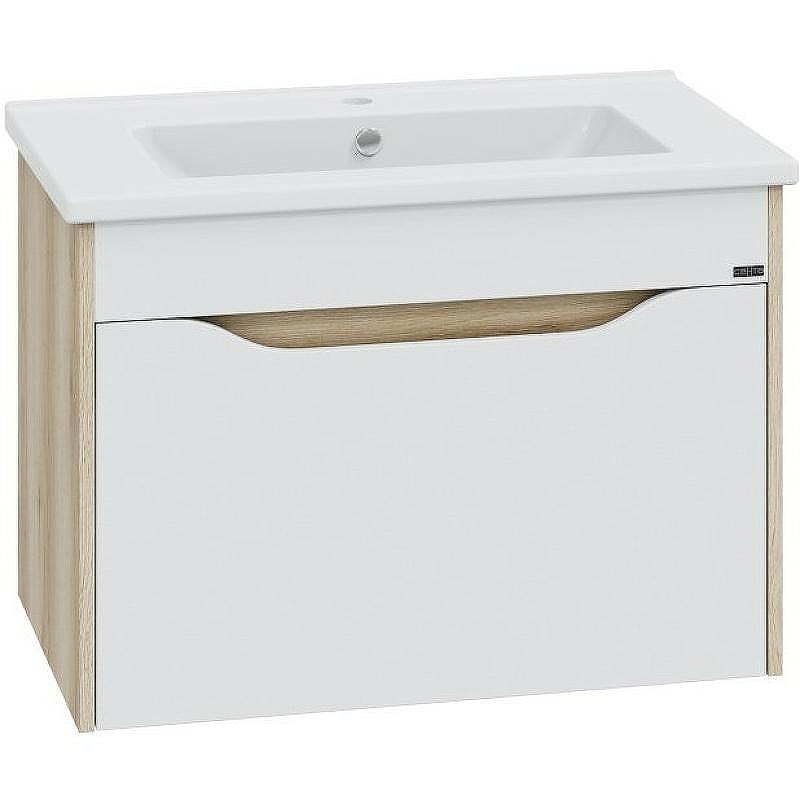 Тумба под раковину СанТа Сатурн 75 700371 подвесная Белая Дуб австрийский, купить, цена, заказать, магазин, доставка, скидка, промокод, купить, цена, заказать, магазин, доставка, скидка, промокод