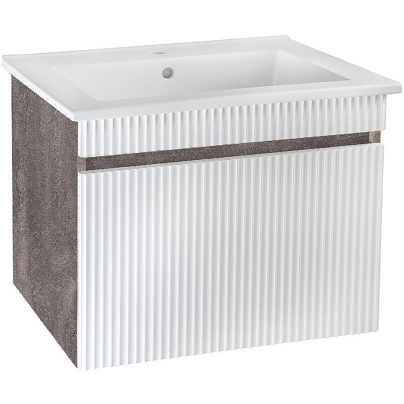 Тумба под раковину Runo Модена 75 00-00001426 подвесная Железный камень Белая, купить, цена, заказать, магазин, доставка, скидка, промокод, купить, цена, заказать, магазин, доставка, скидка, промокод