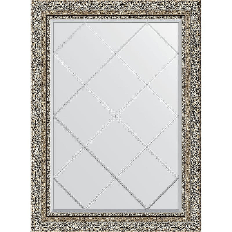 Зеркало Evoform Exclusive-G 102х75 BY 4186 с гравировкой в багетной раме - Виньетка античное серебро 85, купить, цена, заказать, магазин, доставка, скидка, промокод, купить, цена, заказать, магазин, доставка, скидка, промокод