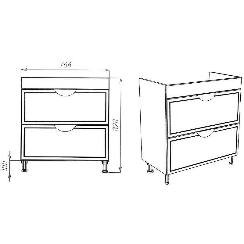 Тумба под раковину VIANT Лима 80 VLIM80CO-T2Y Белая, купить, цена, заказать, магазин, доставка, скидка, промокод, купить, цена, заказать, магазин, доставка, скидка, промокод