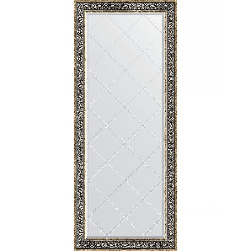 Зеркало Evoform Exclusive-G Floor 204х84 BY 6332 с гравировкой в багетной раме - Вензель серебряный 101, купить, цена, заказать, магазин, доставка, скидка, промокод, купить, цена, заказать, магазин, доставка, скидка, промокод