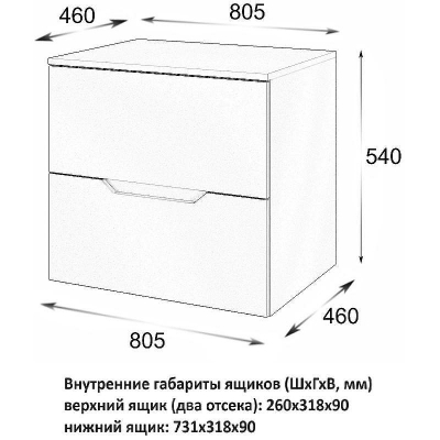 Тумба под раковину Orange Line 80 Li-80TugMDF подвесная Графит матовый