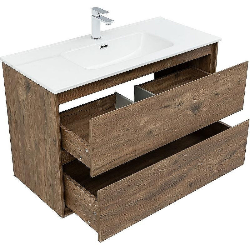 Тумба под раковину Aquanet Милан 100 336380 подвесная Дуб рустикальный, купить, цена, заказать, магазин, доставка, скидка, промокод, купить, цена, заказать, магазин, доставка, скидка, промокод