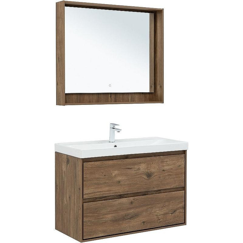 Тумба под раковину Aquanet Милан 100 336380 подвесная Дуб рустикальный, купить, цена, заказать, магазин, доставка, скидка, промокод, купить, цена, заказать, магазин, доставка, скидка, промокод