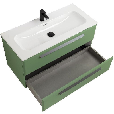 Тумба под раковину Cezares Eco-Cer-N 100 ECO-CER-N-1000-2C-SO-PS-P подвесная Фисташковый Софт без ручек
