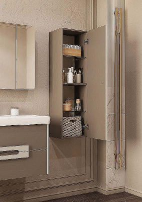 Шкаф пенал Aquaton Ар-Деко 32 1A280503DD6E0 подвесной Кашемир