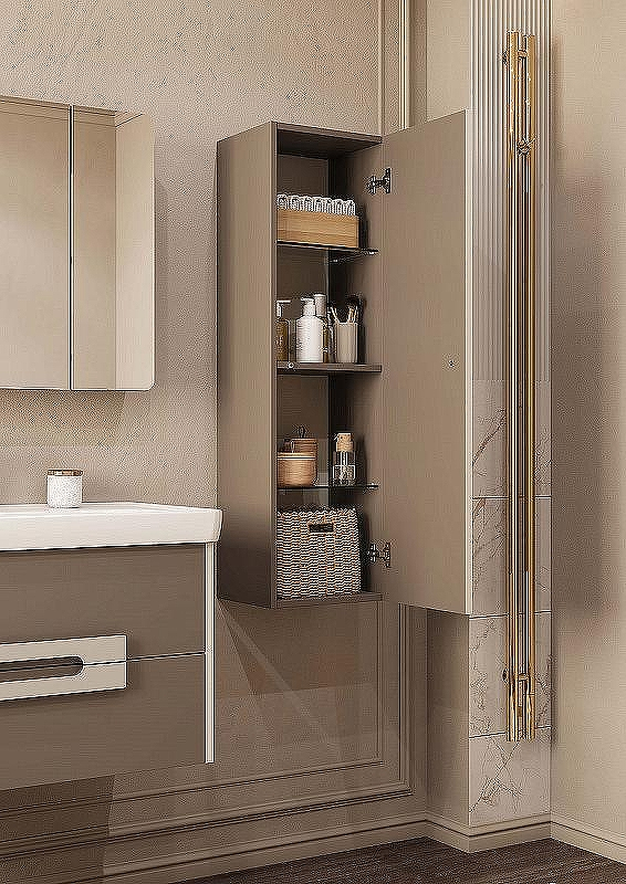 Шкаф пенал Aquaton Ар-Деко 32 1A280503DD6E0 подвесной Кашемир, купить, цена, заказать, магазин, доставка, скидка, промокод, купить, цена, заказать, магазин, доставка, скидка, промокод