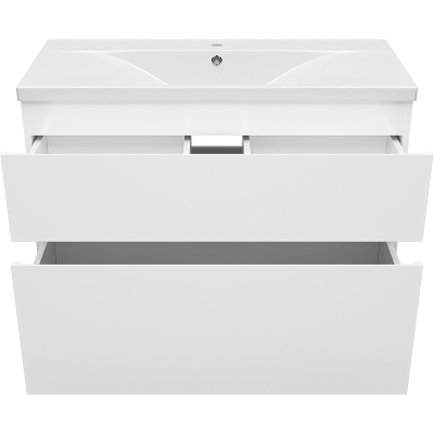 Тумба с раковиной Misty Лаки 100 УТ000024250 Белая глянцевая