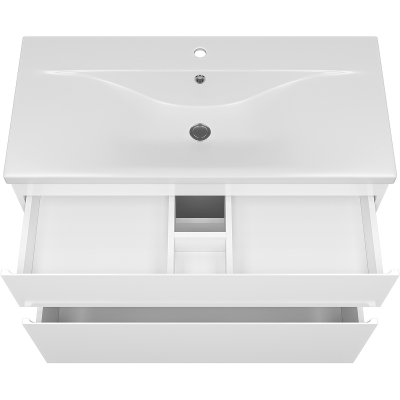 Тумба с раковиной Misty Лаки 100 УТ000024250 Белая глянцевая