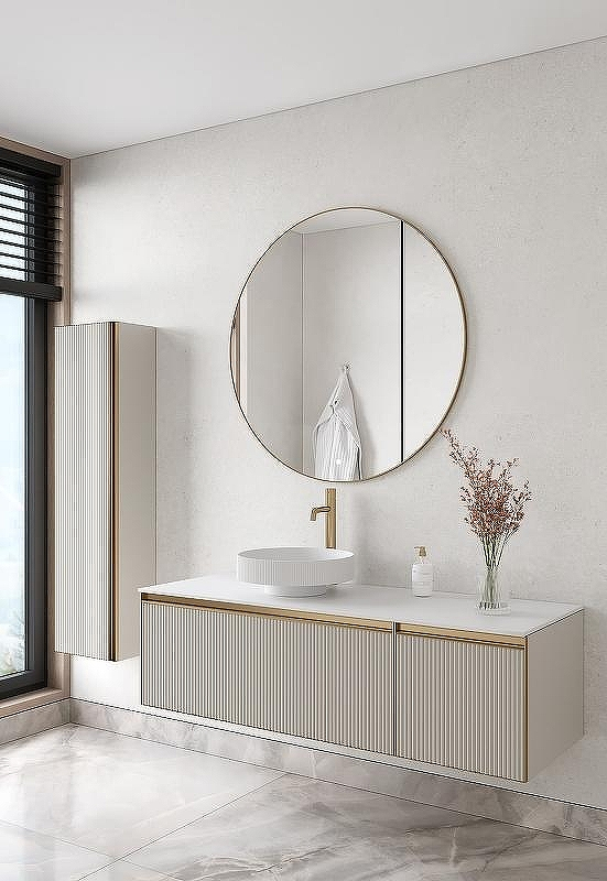 Шкаф пенал Boheme Armadi Art Quatro 35 791-CM-RIB-MG подвесной Кашемир профиль Золото матовое, купить, цена, заказать, магазин, доставка, скидка, промокод, купить, цена, заказать, магазин, доставка, скидка, промокод