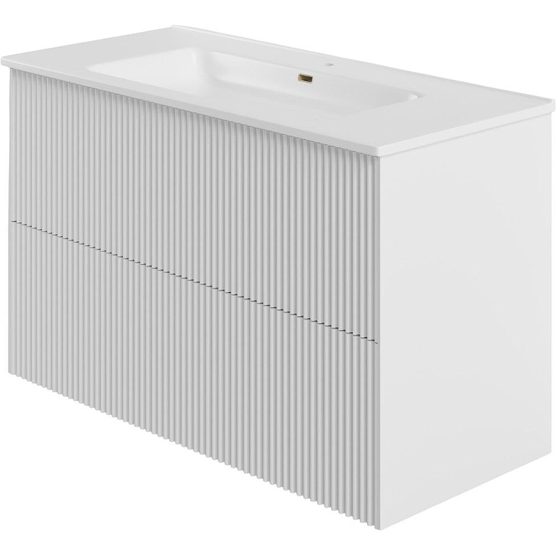 Тумба под раковину La Fenice Terra Twin 100 FNC-01-TER-B-100-2 подвесная Белая матовая, купить, цена, заказать, магазин, доставка, скидка, промокод, купить, цена, заказать, магазин, доставка, скидка, промокод