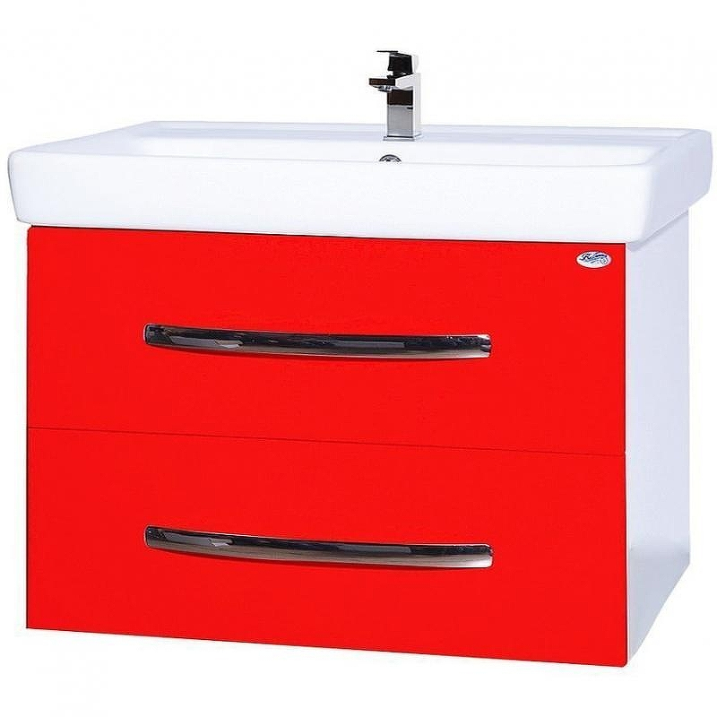 Тумба под раковину Bellezza Рокко 80 4635313670037 подвесная Красная Белая, купить, цена, заказать, магазин, доставка, скидка, промокод, купить, цена, заказать, магазин, доставка, скидка, промокод
