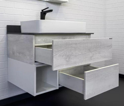 Тумба с раковиной Comforty Прага 75 00-00014831 подвесная Дуб белый