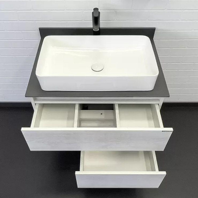 Тумба с раковиной Comforty Прага 75 00-00014831 подвесная Дуб белый