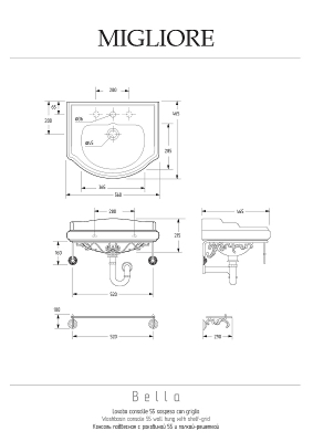 Консоль под раковину Migliore Bella 55 20714 цвет Хром
